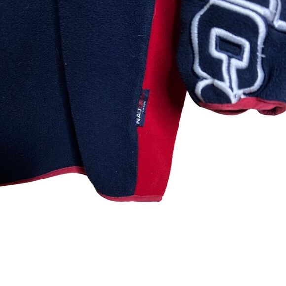 Vintage 90s Nautica Tech Fleece Pullover With Lettering XL Made In USA - Picture 4 of 6